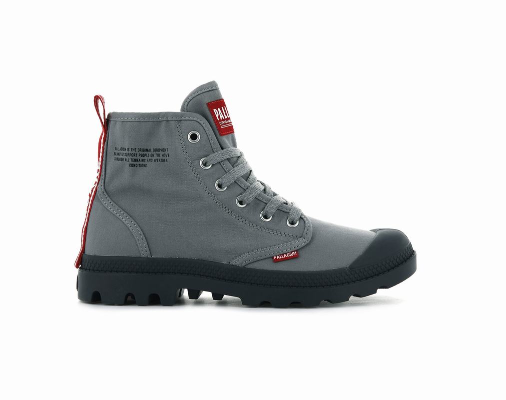 Palladium Pampa Hi Dare Mens Boots Dark Grey Australia [MQHRZE-768]